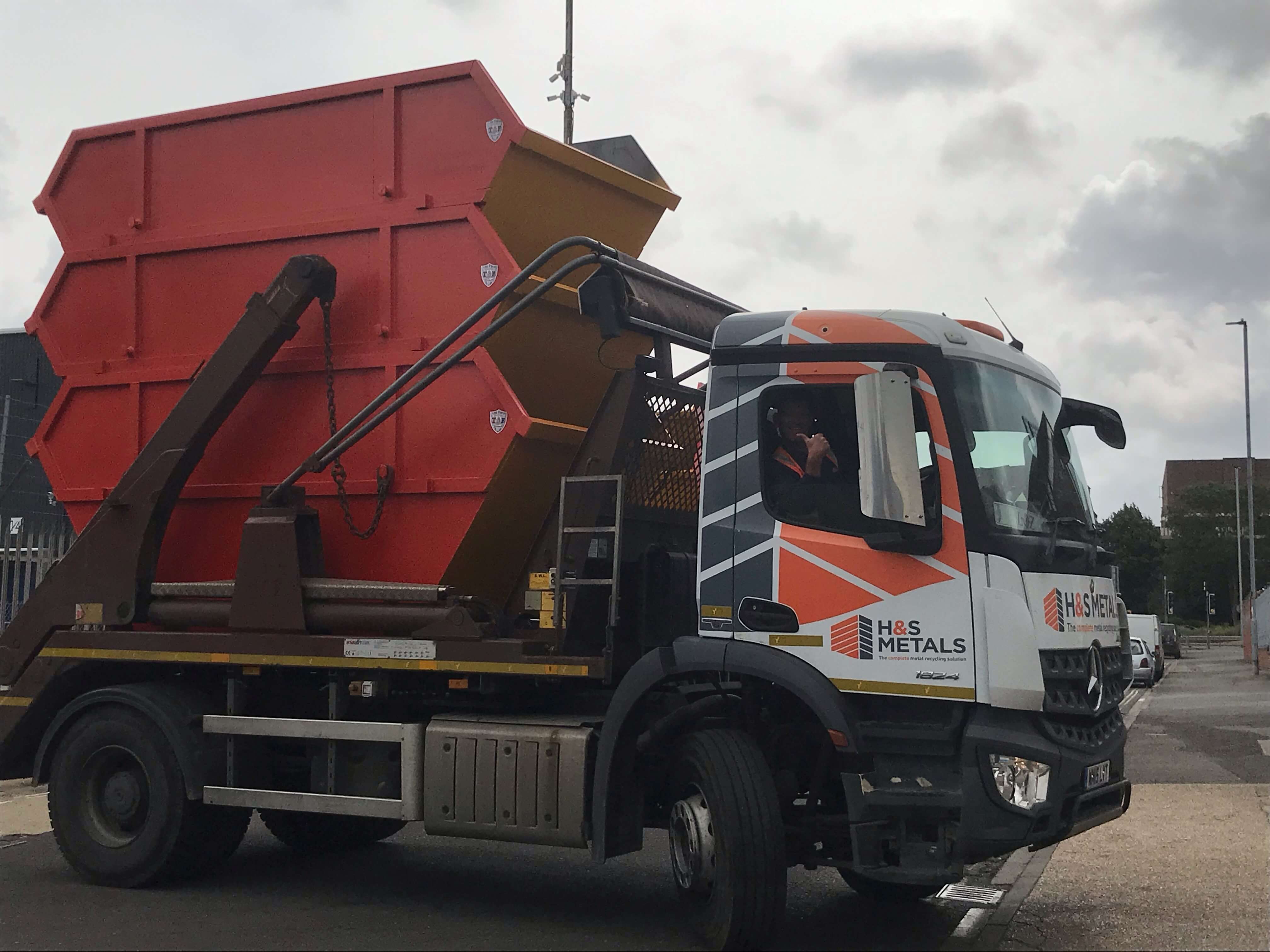 Our New Skips on a Lorry